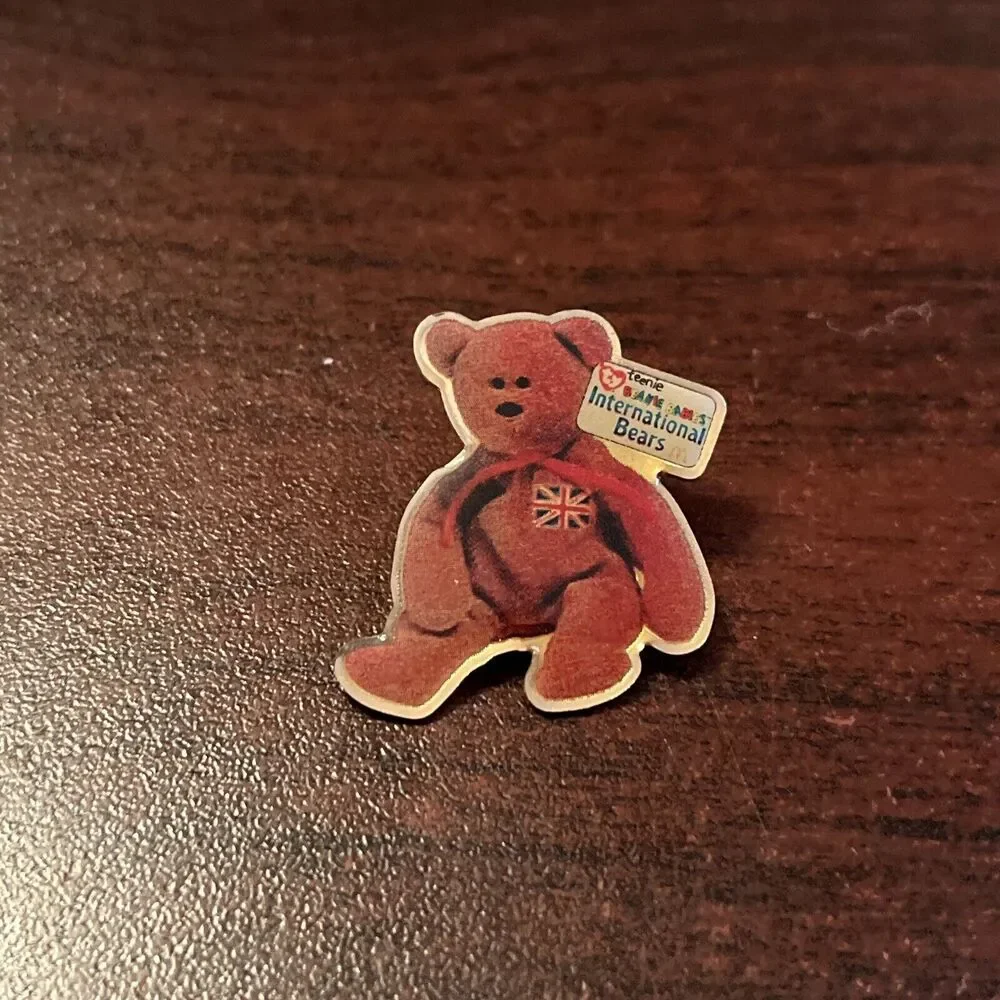 McDonald’s Ty Teenie Beanie Babies International Bears Britannia Lapel Hat Pin